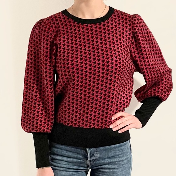 Philosophy Sweaters - NWT Women’s Philosophy Houndstooth Puff Sleeve Sweater Size M